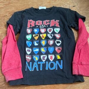 Bottle caps Rock the Nation Kids Long Sleeve Shirt - Black and Red